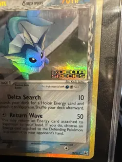 2005 Pokemon EX Delta Species Vaporeon Reverse Holo #18/113 SGC 6 - Image 3