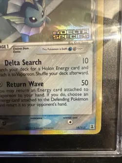 2005 Pokemon EX Delta Species Vaporeon Reverse Holo #18/113 SGC 6 - Image 4
