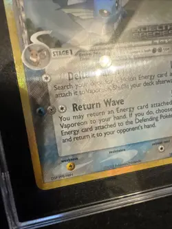 2005 Pokemon EX Delta Species Vaporeon Reverse Holo #18/113 SGC 6 - Image 5