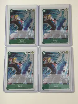 Sanji OP13-027 Carrying On His Will 4 Foil Card Play Set Lot One Piece - Image 1