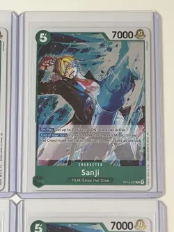 Sanji OP13-027 Carrying On His Will 4 Foil Card Play Set Lot One Piece - Image 3