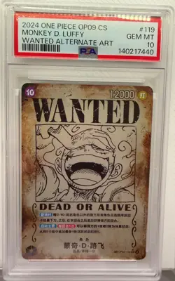 2024 ONE PIECE SIMPLIFIED CHINESE OP09-WANTED ALT ART MONKEY D. LUFFY PSA 10 - Image 1