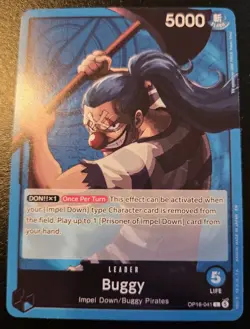 Buggy OP16-041 Leader The Time Of Battle One Piece Card Game - Image 1