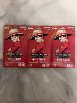 One Piece Carrying On His Will Sleeved Booster Pack Lot of 3 OP-13 ENGLISH - Image 1