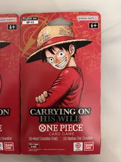 One Piece Carrying On His Will Sleeved Booster Pack Lot of 3 OP-13 ENGLISH - Image 2
