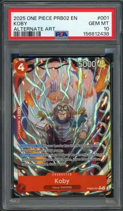 PSA 10 Koby (Alt Art) Premium Booster Vol. 2 PRB02-001 EN One Piece B2 - Image 1