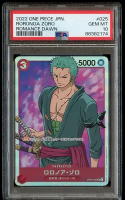 2022 One Piece Japanese RORONOA ZORO Romance Dawn OP01-025 - PSA 10 - Image 1