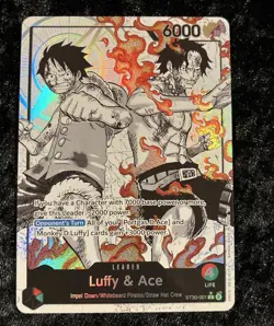 Bandai Luffy & Ace ST30-001 Parallel Starter Deck ST-30 Leader Full Art English - Image 4