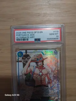2025 ONE PIECE OP13-CARRYING ON HIS WILL ALTERNATE ART PORTGAS D. ACE PSA 10 - Image 2