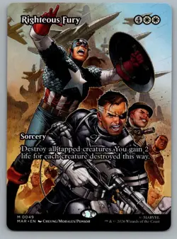 Righteous Fury (Borderless) 49 Marvel Universe Eternal-Legal Magic: NM - Image 1