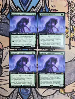 4x Werewolf Pack Leader Extended Art - NM/M AFR MTG Magic the Gathering - Image 1