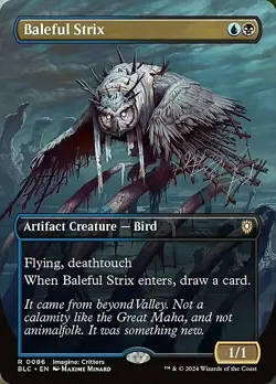 Magic The Gathering MTG BALEFUL STRIX BORDERLESS Bloomburrow NM Near Mint - Image 1