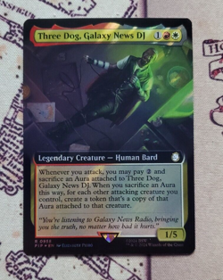 MTG Surge Foil Three Dog, Galaxy News DJ Extended Borderless Fallout NM - Image 1