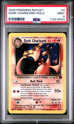 PSA 9 DARK CHARIZARD 4/82 | Rocket WOTC Holo Pokemon Card - Image 1
