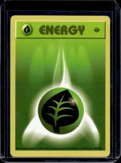 Pokemon Card Grass Energy 1st Edition Base Set Shadowless 099/102 - Image 1