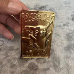 Vtg Pokemon 23k Gold Plated PIKACHU Trading Card 1999 Collectable - Image 2