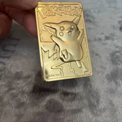 Vtg Pokemon 23k Gold Plated PIKACHU Trading Card 1999 Collectable - Image 5