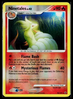 2009 NINETALES Pokemon Card #36 36/127 Platinum Reverse Holo LP - Image 1