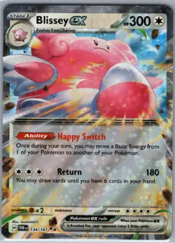 Blissey ex 134/167 - Pokemon TCG SV06: Twilight Masquerade - Double Rare (NM) - Image 1