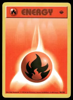 Pokemon Cards Fire Energy 98/102 1st Edition Base Set Shadowless Common NM *2 - Image 1