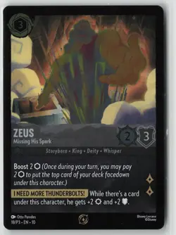 Zeus - Missing His Spark 18 Disney Lorcana Promo Cards Promo NM Cold Foil - Image 1