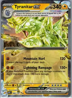 Tyranitar ex 066/197 - Pokemon TCG SV03: Obsidian Flames - Double Rare (NM) - Image 1