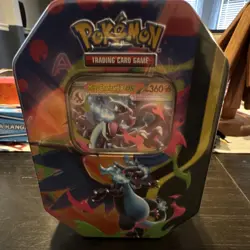 Pokemon Mega Charizard X Collectors Edition Tin Standard Card Storage - Image 1