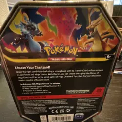 Pokemon Mega Charizard X Collectors Edition Tin Standard Card Storage - Image 2