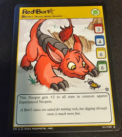 Red Bori 31/150 Neopets TCG Hannah and the Ice Caves RARE Card Game - Image 1