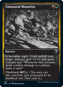 Unnatural Moonrise Silver Screen FOIL Innistrad Midnight Hunt NM - Image 1