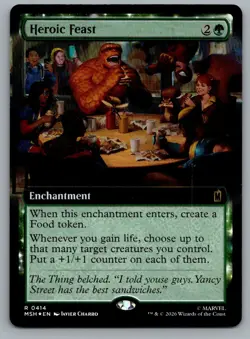 Heroic Feast (Extended Art) 414 Rare Marvel Super Heroes Magic: The Gathering NM - Image 1