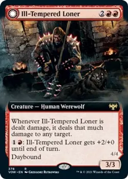 MTG [VOW-378 NM] Ill-Tempered Loner (Extended Art) - Image 1
