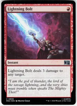 MAGIC MTG LIGHTNING BOLT 806 COMMANDER: MARVEL SUPER HEROES FOIL - Image 1