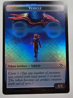 Emblem - Chandra, Spark Hunter / Vehicle Double-Sided Token Aetherdrift Foil - Image 2