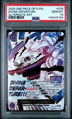 2025 ONE PIECE OP13-CARRYING ON HIS WILL ALTERNATE ART DIVINE DEPARTURE PSA 10 - Image 1
