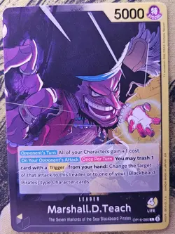 Marshall.D.Teach (080) OP16-080 Leader The Time of Battle One Piece Near Mint - Image 1