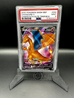 PSA 9 Charizard V - SWSH050, Champion's Path - Full Art Promo - Pokemon Card - Image 1
