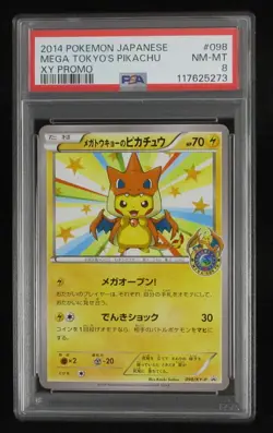 PSA 8 Pokemon Card Mega Tokyo's Pikachu 098/XY-P Japanese Center Opening Promo - Image 1