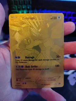 Zekrom Gold Secret Rare Holo 115/113 Legendary Treasures Pokemon Card RAW - Image 1