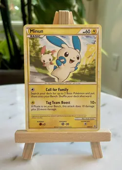 Minun 34/95 HGSS Unleashed Pokemon Card in Near Mint/Light Play condition - Image 1
