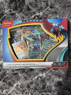ROARING MOON EX BOX Pokemon TCG 4 Booster Packs + 4 Foil Promo Cards SEALED NEW - Image 1