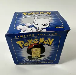 MEWTWO Burger King 23K Gold Trading Card Vintage 1999 Poke Ball Case Sealed - Image 3