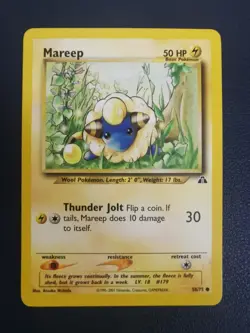 Pokemon Card Mareep 58/75 Neo Discovery Common - Image 1