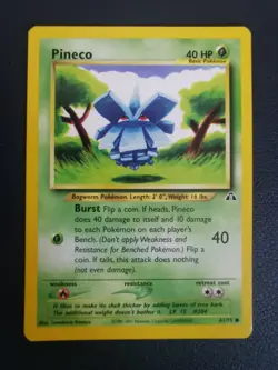 Pokemon Card Pineco 61/75 Neo Discovery Common - Image 1