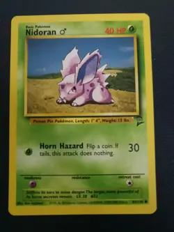 Pokemon Card Nidoran 83/130 Base Set 2 Common WOTC - Image 1