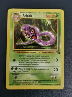 Pokemon Card Arbok 31/62 Fossil Uncommon WOTC - Image 1