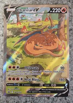 Pokemon TCG Charizard V SWSH260 Sword & Shield Full Art Black Star Promo Card NM - Image 1