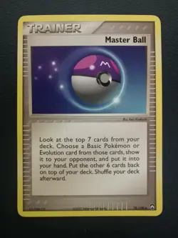 Pokemon Card Trainer Master Ball 78/108 EX Power Keepers Uncommon - Image 1