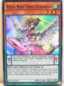 Yu-Gi-Oh 1x #049 Ritual Beast Tamer Zefrawendi - PEVO - Pendulum Evolution - Image 1