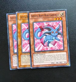 Yu-Gi-Oh - Crystal Beast Ruby Carbuncle - Full Playset X3 - Image 1